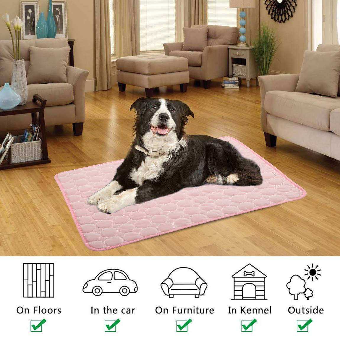 Dog Cooling Mat Large Cooling Pad Summer Pet Bed for Dogs Cats Kennel Pad Breathable Pet Self Cooling Blanket Dog Crate Sleep Mat Machine Washable