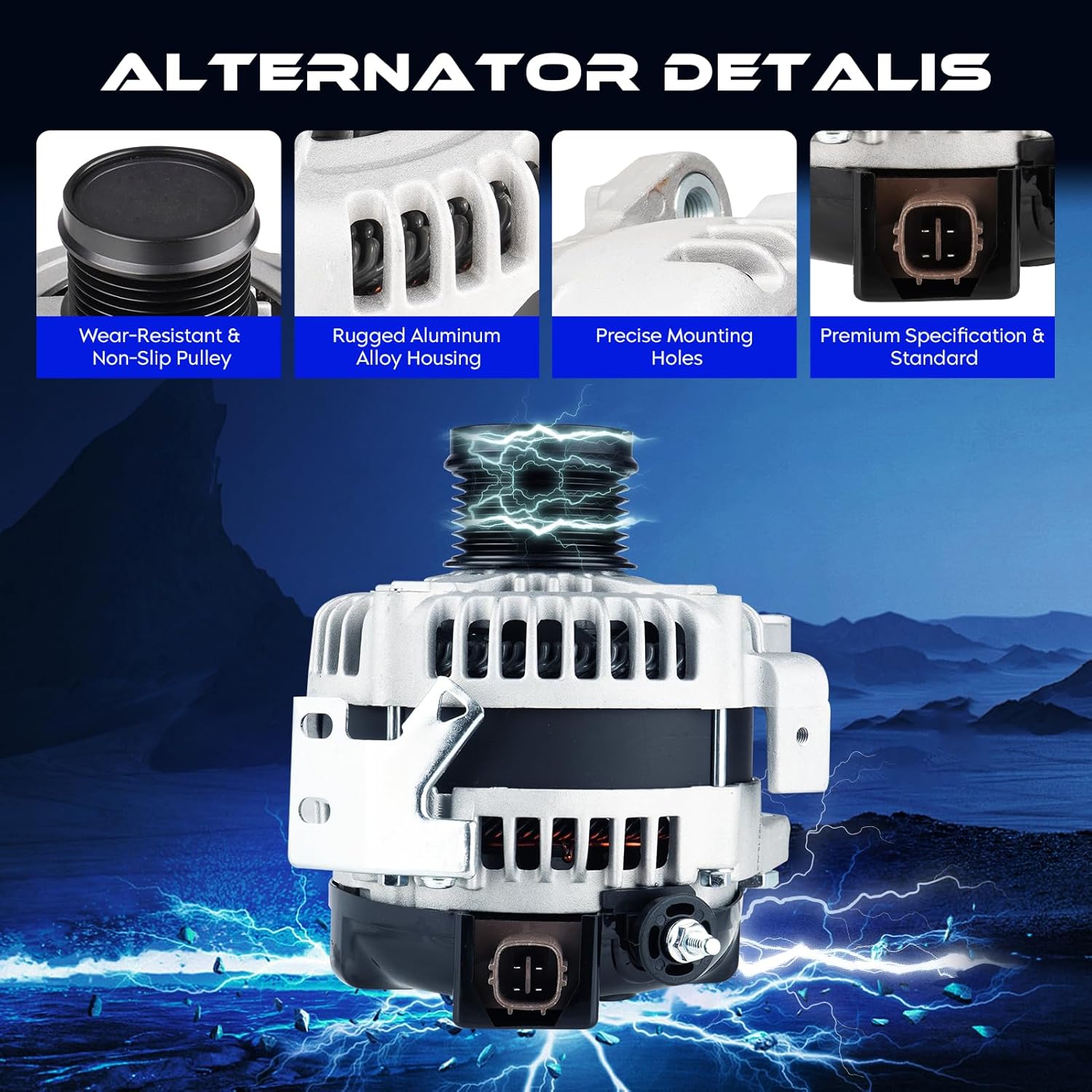 11151 New Alternator for Honda Pilot 3.5L 05-08, for Ridgeline 3.5L 06-08, for Odyssey 3.5L 05-07, for Acura MDX 3.5L 03-06 3.7L 07-09, for RL 3.5L 05-08, for TL 3.2L 04-08 3.5L 07-08