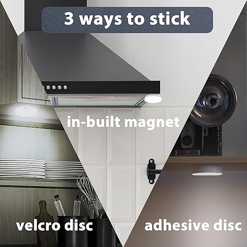 Miniatura 8 de DAZZY DOT Luces de empuje magnéticas luces de disco recargable luces táctiles regulables que se pegan luz de grifo fina para armario del hogar luz