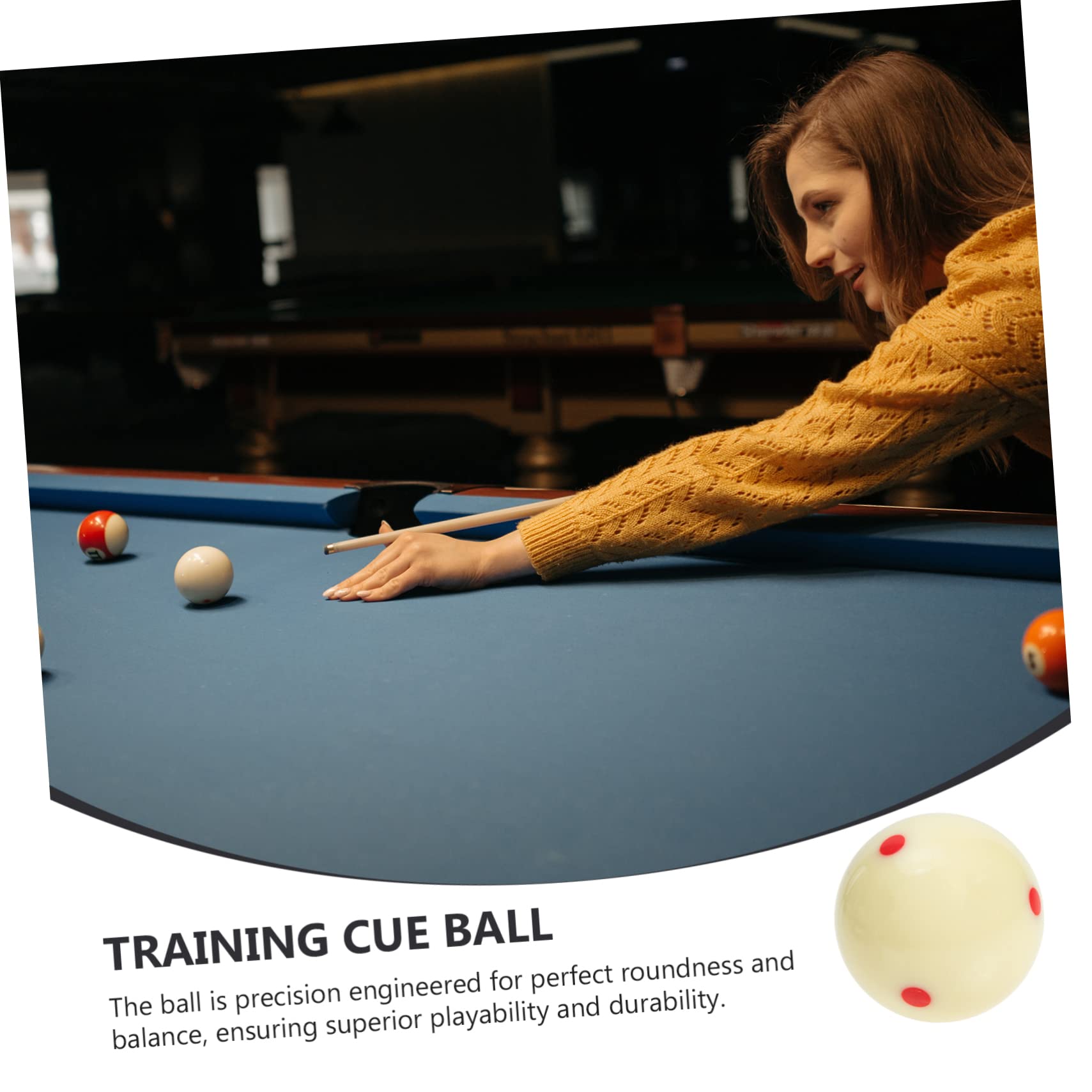 NULYLU Professional Ball Billiard White Ball 6 Dots High-Grade Resin Longevity 5.72cm
