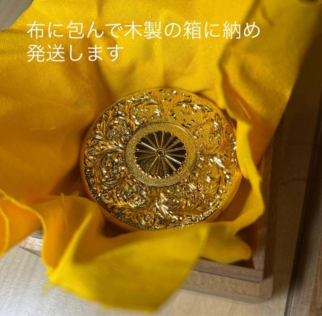 Amazon.co.jp: 24KGP 金メッキ 朱肉ケース 菊の御紋 : 文房具 
