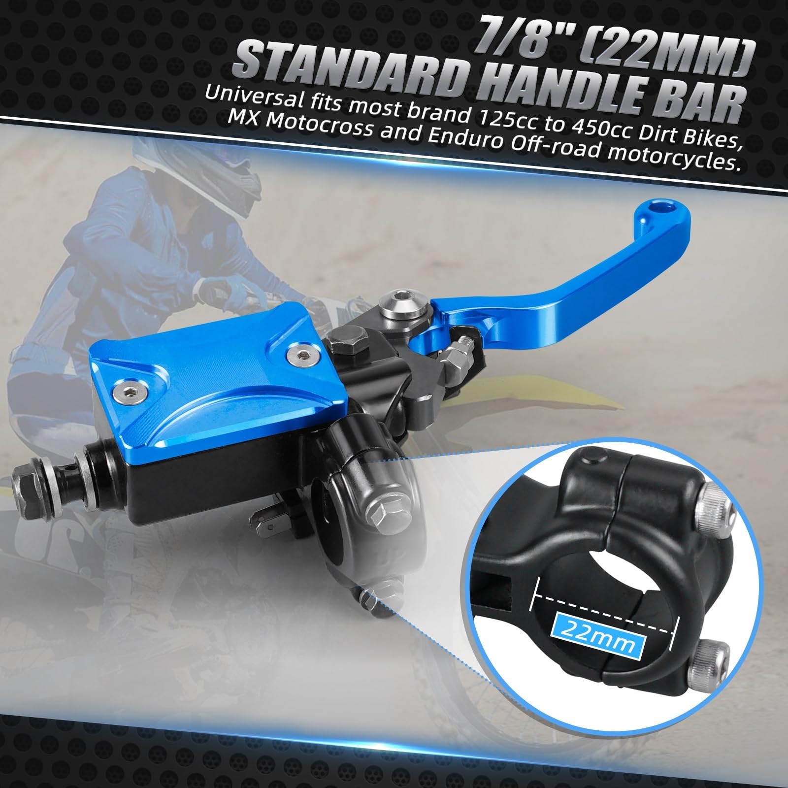 Zestaw linki sprzęgła motocykl Pasuje do Yamaha TTR 250 600 YZ 85 125 250 250F 450F SEROW 225 250 22mm 7/8 "hamulec hydrauliczny i zestaw dźwigni sprzęgła kablowego(Black)