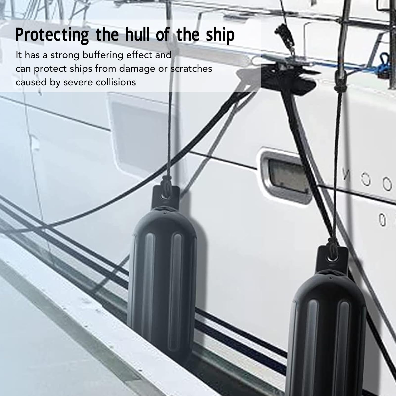 Guardabarros para Barcos, Paquete de 2 Guardabarros para Atraque, Kit de Parachoques Inflables para Barcos de 4,5 X 16 Pulgadas, Boya de Parachoques para Barcos Marinos