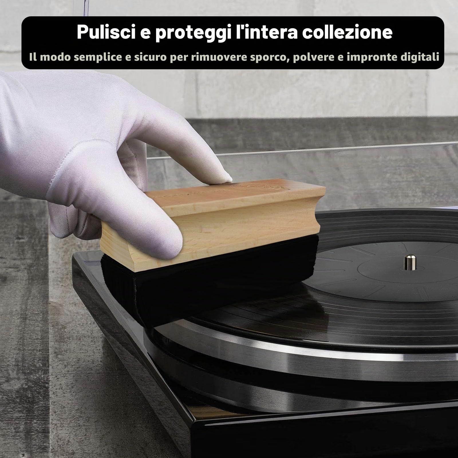 Kit di pulizia per dischi in vinile, detergente completo 8 in 1, 100 ml, spazzola per dischi in velluto, spazzola con manico dritto, spazzola a testa rotonda, vassoio in silicone, panno