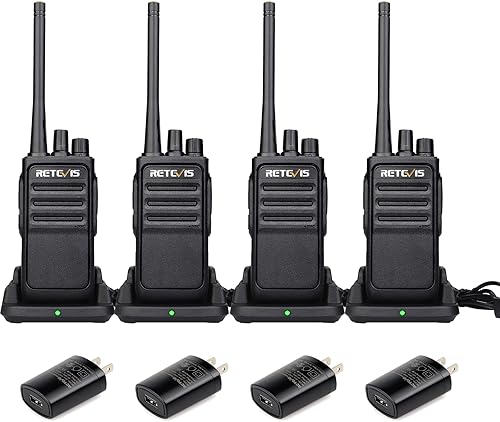 Retevis RT17 Walkie Talkies de largo alcance para adultos, radios recargables de 2 vías con base de cargador USB, radio bidireccional ligera con