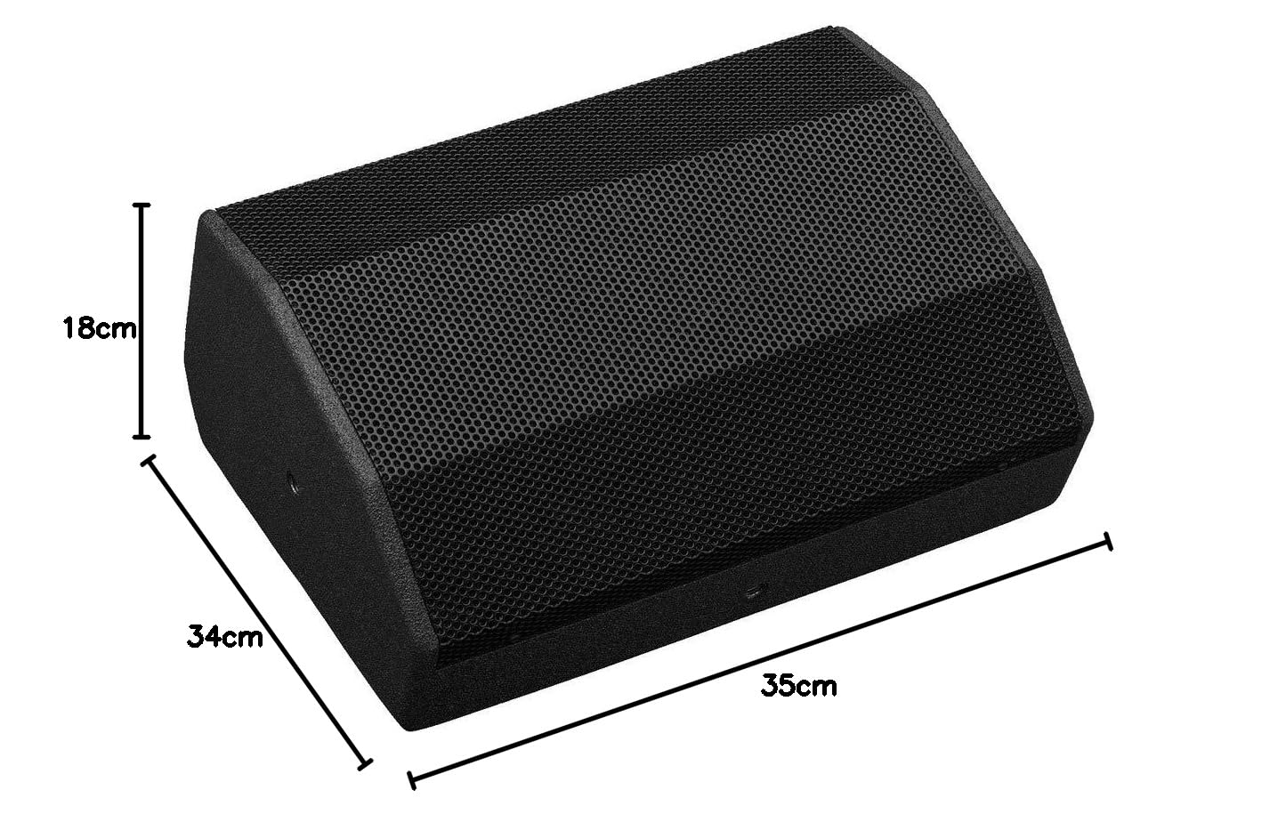 IMG STAGELINE FLAT-M200 aktive PA-Bühnenmonitorbox, kompaktes und flaches Fullrange-System inkl. Class-D-Verstärkersystem, 300 Watt, in Schwarz