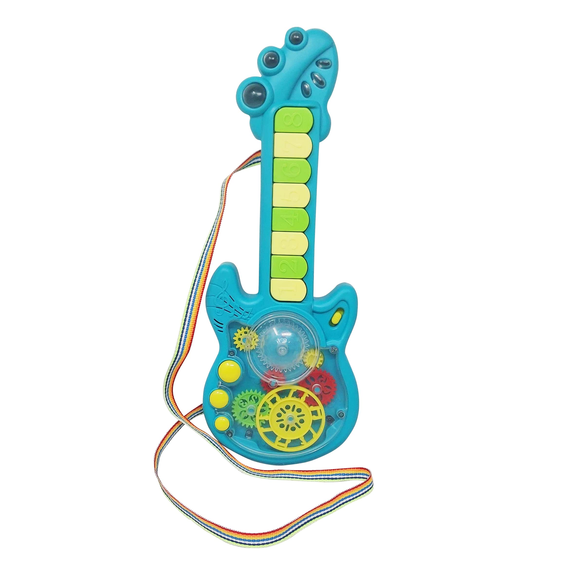 Parteet Transparent Gear Guitar with Lights Toy for Kids Acoustic Music Learning Toys, Musical Instrument Educational Guitar Toy for Beginners Kids/Child (Assorted Colour) (B0C6KN774K) Amazon Price History, Amazon Price Tracker