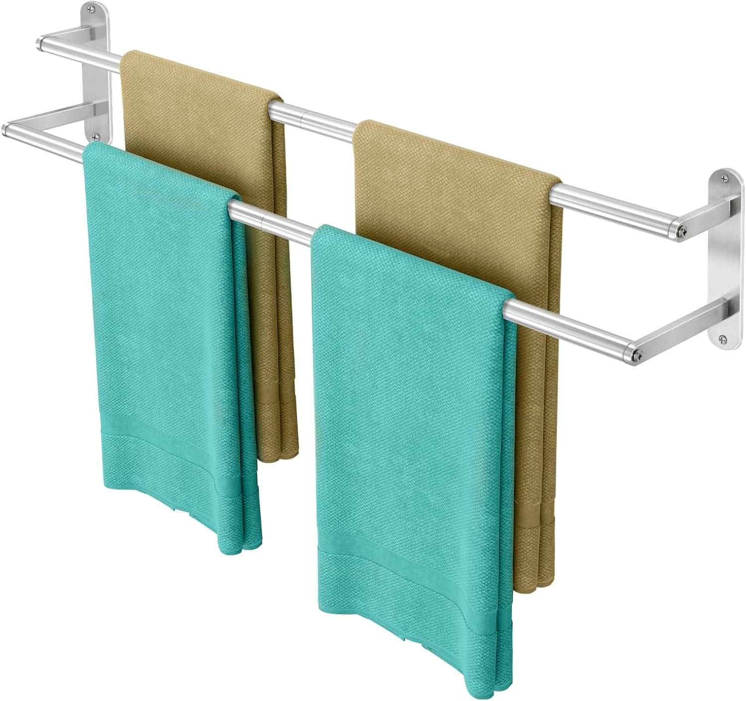 Double Towel Bar 32 Inch, Towel Rack for Bathroom, Wall Mount Bathroom Towel Holder, Stainless Steel Bathroom Towel Rack, Double Towel Hanger Towel Rod(Brushed Nickel) Brushed Nickel 32 Inch INCOMPLETE 