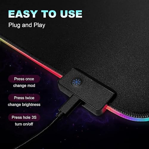 Miniatura 4 de Alfombrilla de mouse para juegos de anime dibujos animados Gato RGB alfombrilla de mouse LED para jugador accesorios kawaii protector de escritorio