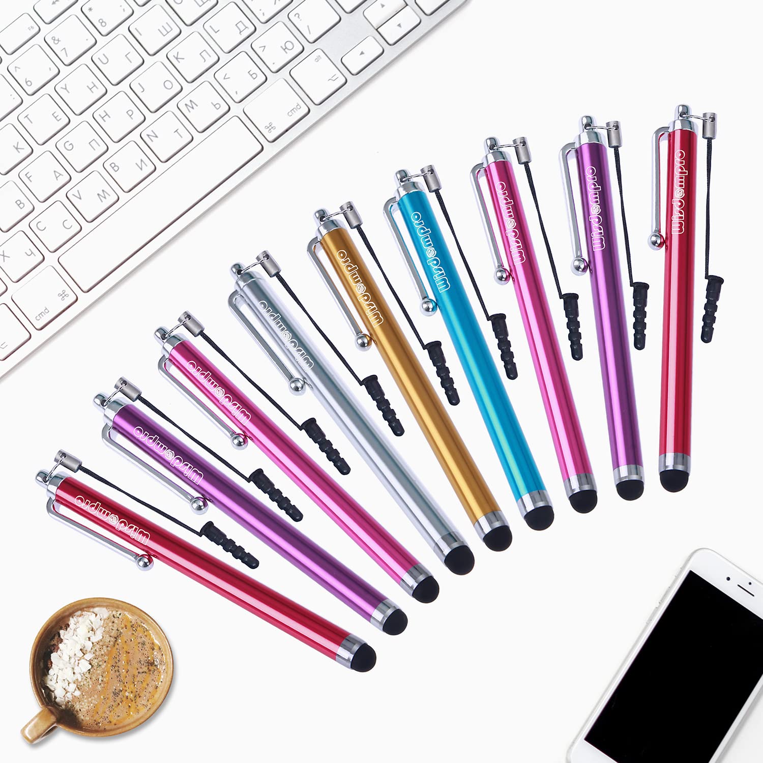 LOT DE 6 Stylets Résistifs Avec Dragonne Design Pratique, Cordon