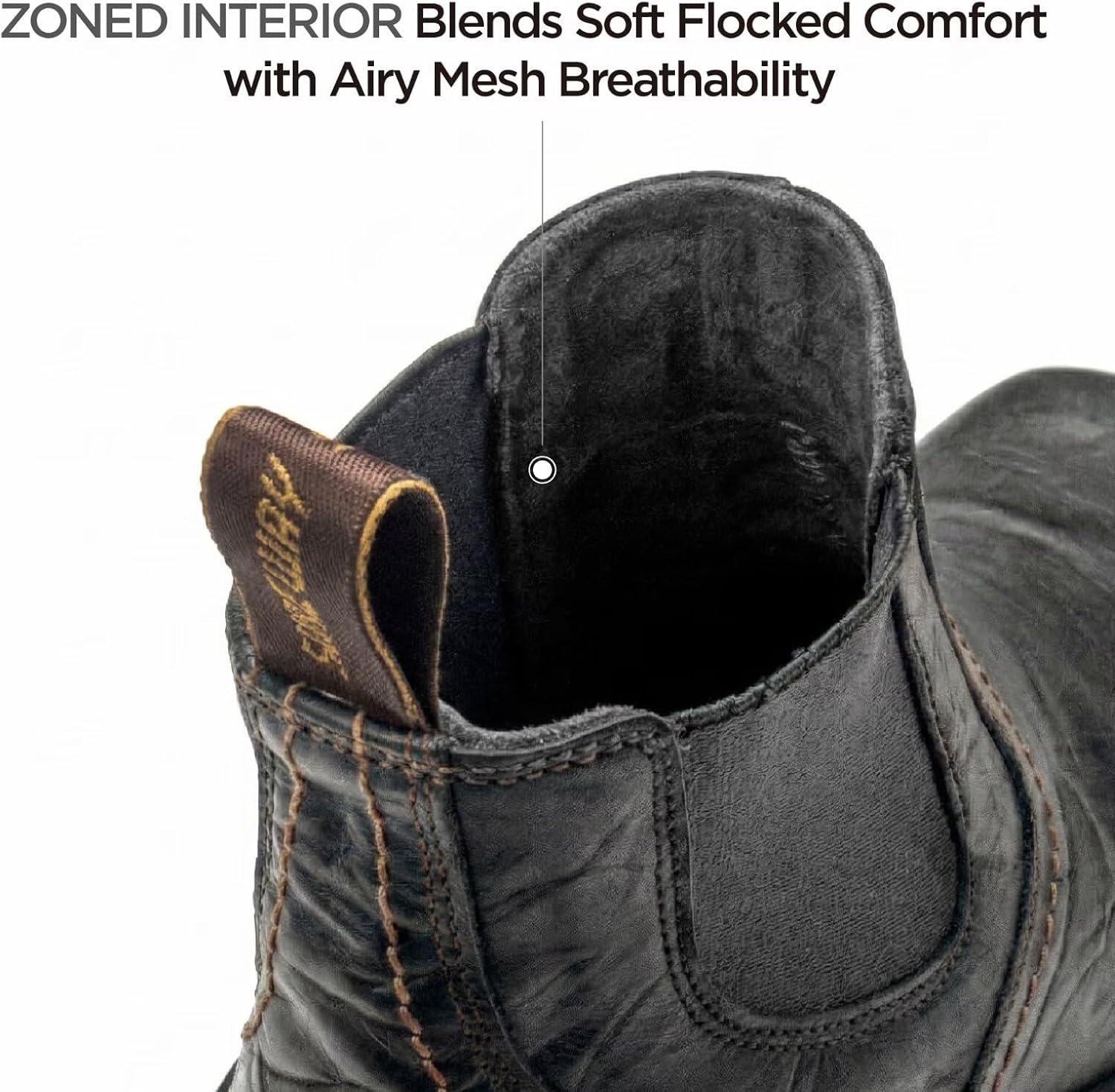 SUREWAY Mens Western Chelsea Cowboy Boots for Men - Square Toe, All Weather Rugged Ankle Slip on Boots, Built for Comfort & Durability, Casual Retro Stylish Boots, Dress Shoes - Image 6