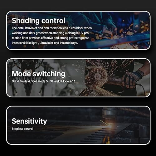 Miniatura 5 de Casco de soldadura de oscurecimiento automático de energía solar de color verdadero con rango de sombra ajustable para Mig Tig Sensor de arco