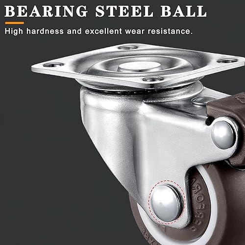 Miniatura 4 de Ruedas giratorias de 1.5 pulgadas, ruedas giratorias para muebles y carrito de banco de trabajo, juego de 4 (2 con frenos y 2 sin), vienen con