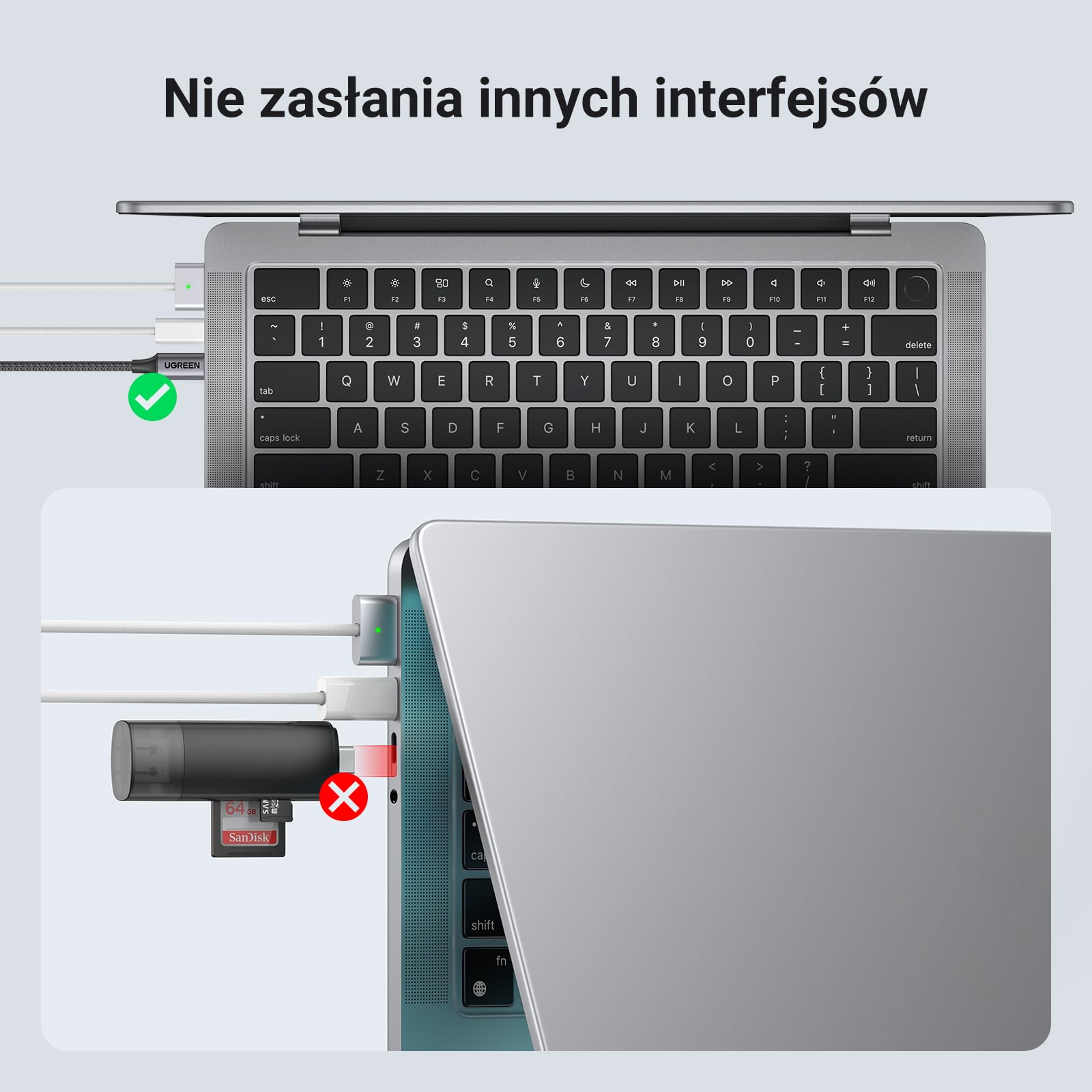 UGREEN USB C Czytnik kart SD 4.0 Czytnik kart USB C 2 w 1 Adapter Micro SD OTG Aluminium Kompatybilny z Galaxy S23, iPad Pro, MacBook Pro, Surface pro/Surface Book itp. | 312MB/s Super Speed SD Card Reader jednoczesny odczyt i zapisu kompatybilny z iPhone