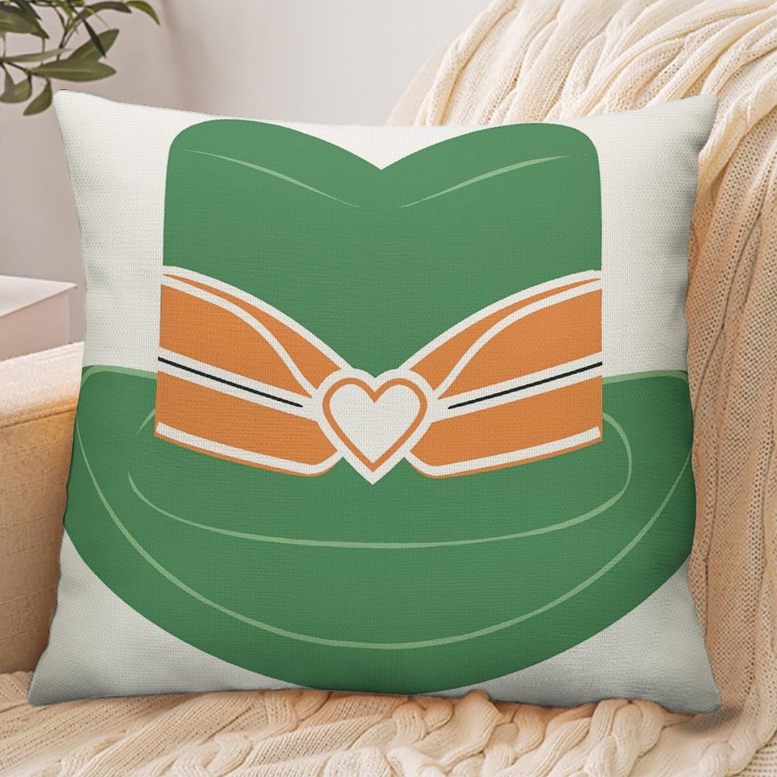 Fekiloot Style Green Cartoon Hat Pillowcase Pillow Sham Pillow Case