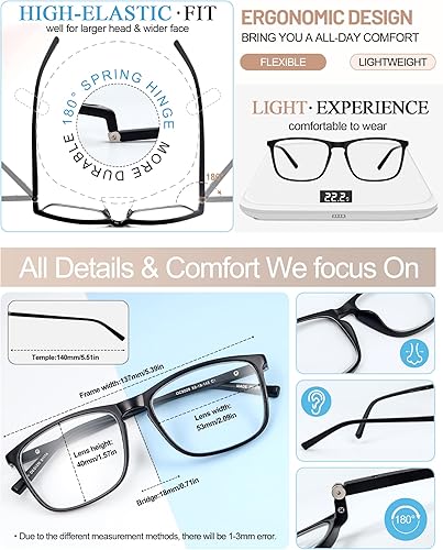 Miniatura 4 de MARE AZZURO Gafas de lectura ligeras para hombre, diseño de lectores 1.0 1.25 1.5 1.75 2.0 2.25 2.5 2.75 3.0 3.5 4.0 5.0 6.0