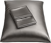 Vista 43 de ShopBedding - Lujosa funda de almohada de satén para el cabello, 2 unidades, satinada, estándar, con cremallera, estampado de cebra marrón, Blissford