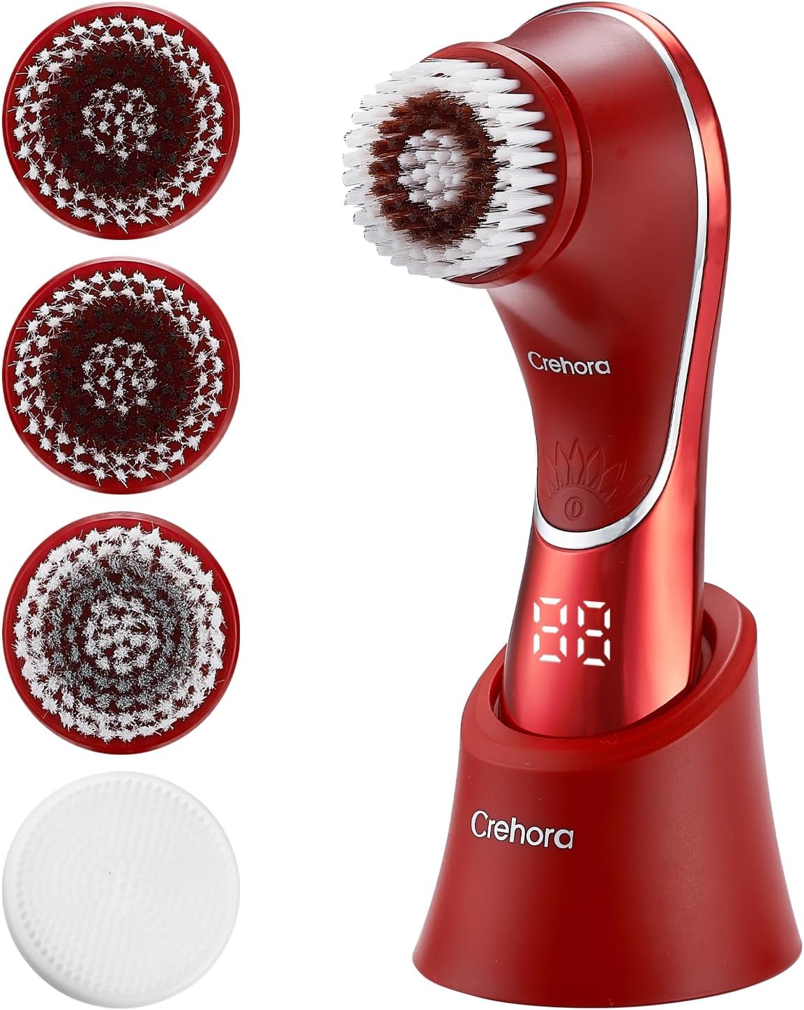 Gezichtsreinigingsborstel, gezichtsschrobber, elektrische gezichtsborstel, oplaadbare exfoliator, IPX-7, waterdichte roterende reiniger voor exfoliëren, masseren en diepe reiniging met 4 opzetborstels