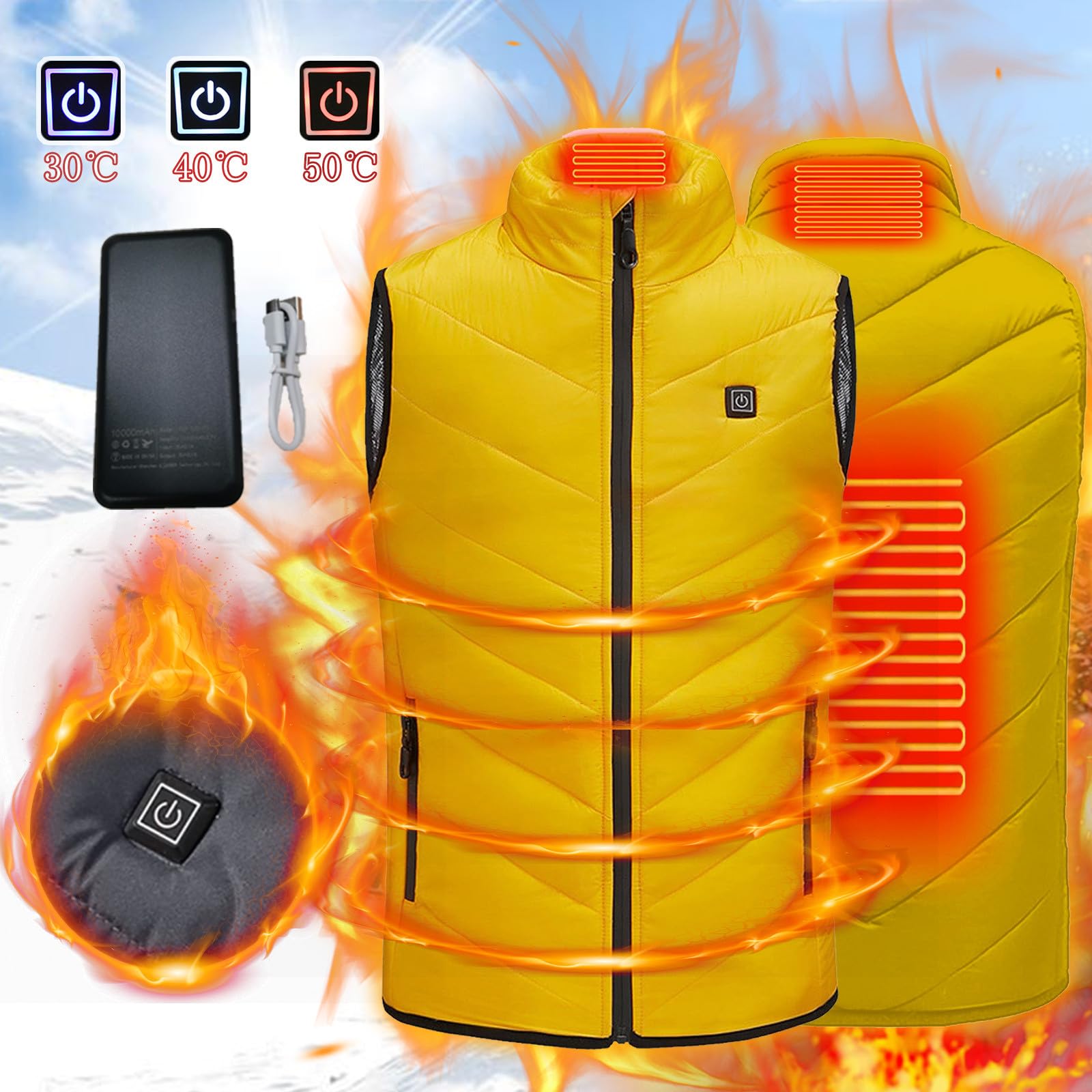 Manteau Chauffant Enfant avec Batterie Veste Chauffant Electrique Épaissi Garçons Filles avec Plusieurs Zones de Chauffage pour Plein Air Sports Hiver Vêtements Chauffants Intelligents Lavable