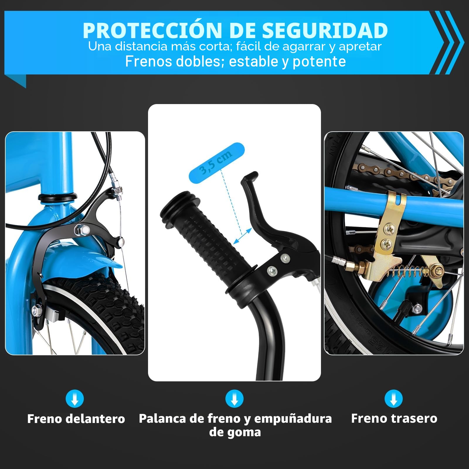Bicicleta infantil de 14 pulgadas, ajustable para niños con protección de cadena, bicicletas para niños de 2 a 13 años de edad, niños y niñas