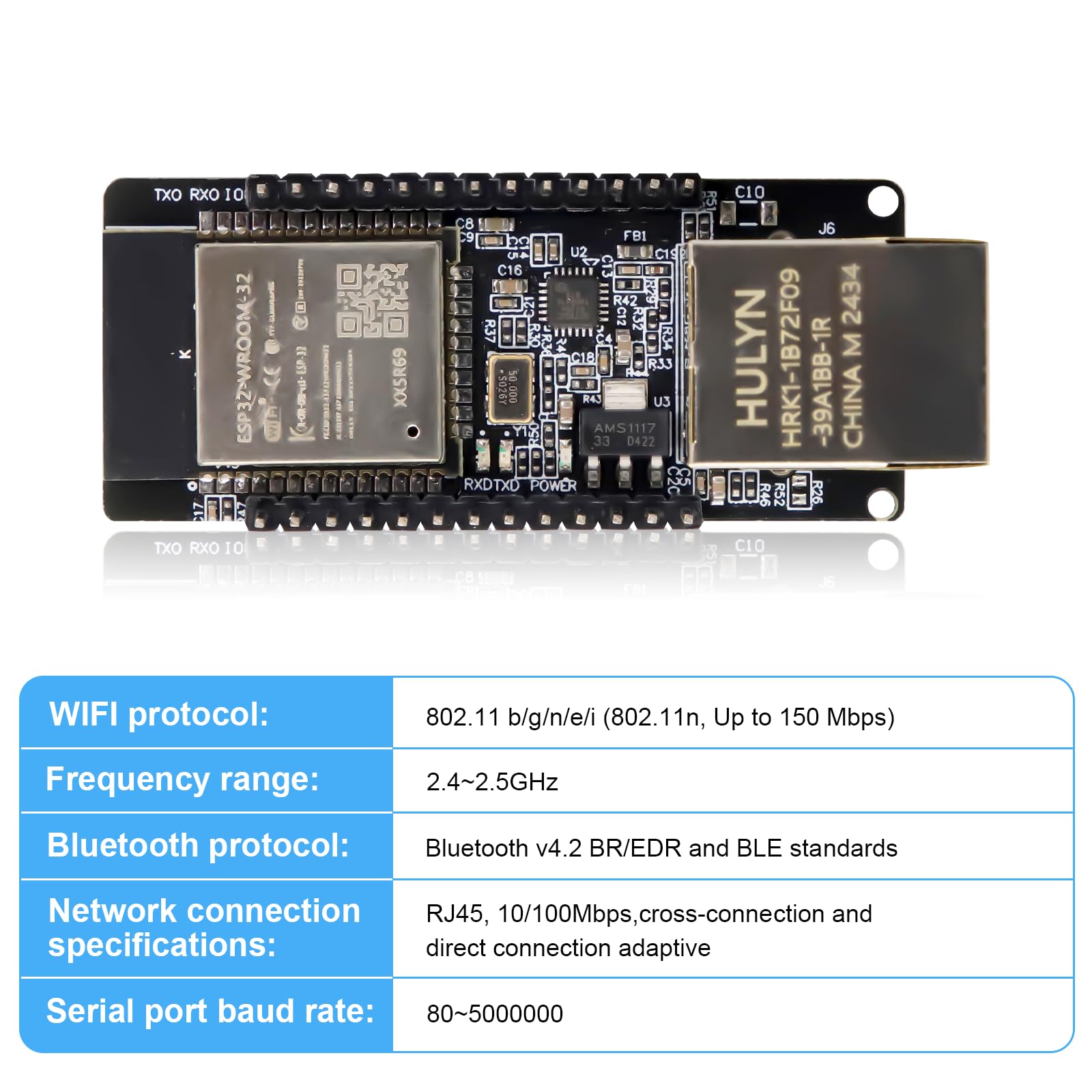 3 pezzi WT32-ETH01 ESP32 ethernet porta seriale integrata Bluetooth + modulo WiFi Combo Gateway