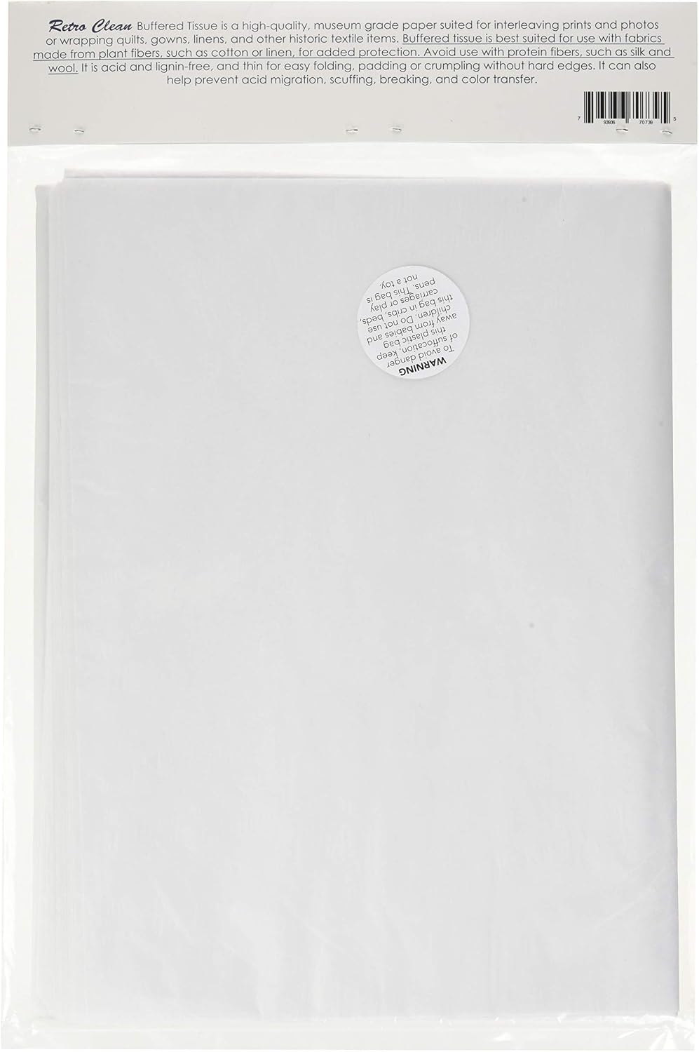 Retro Clean Archival Grade Tissue Paper, Buffered, 24-Inch by 36-Inch, 12 sheets