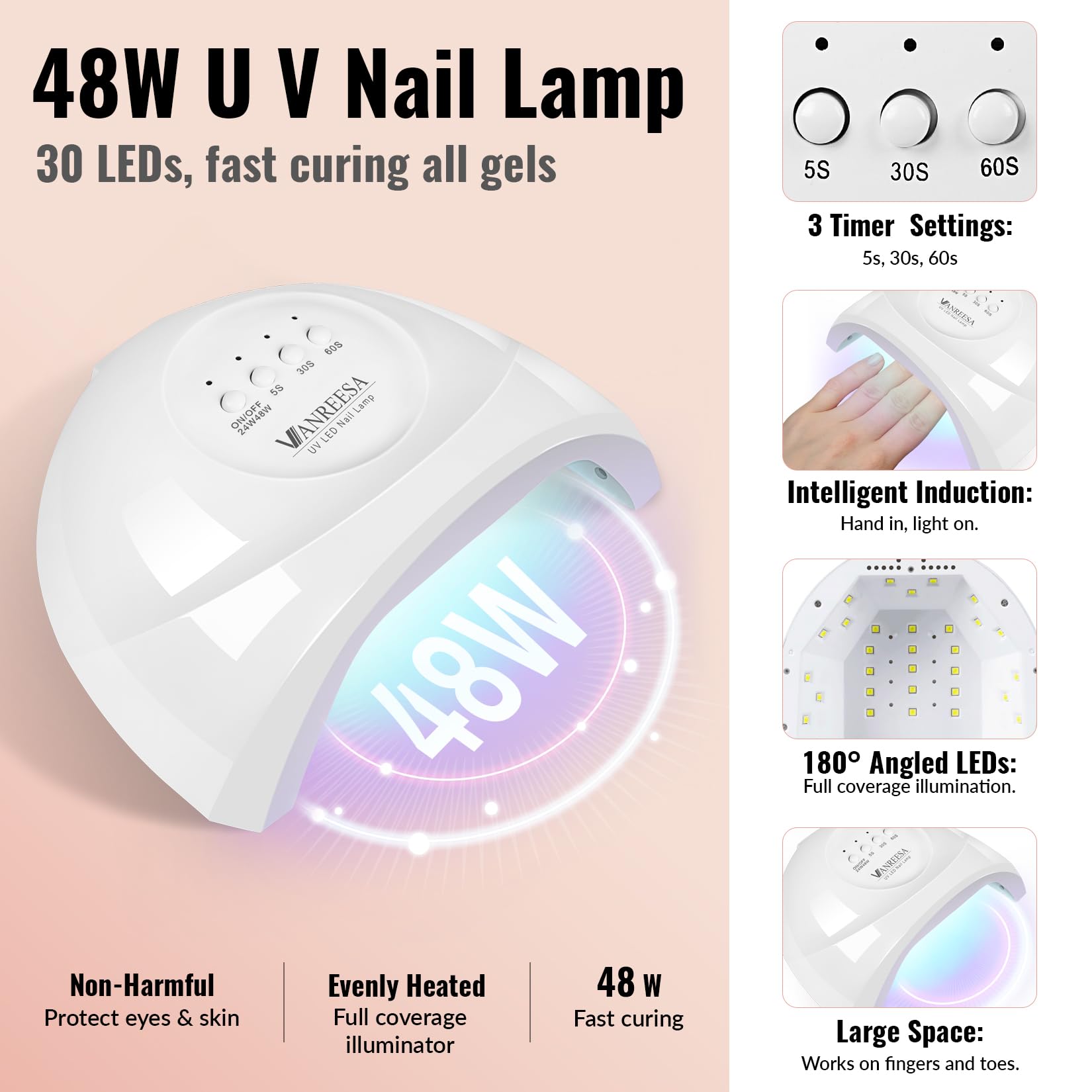 VANREESA Gel Nail Polish Set including U V Lamp - Image 3