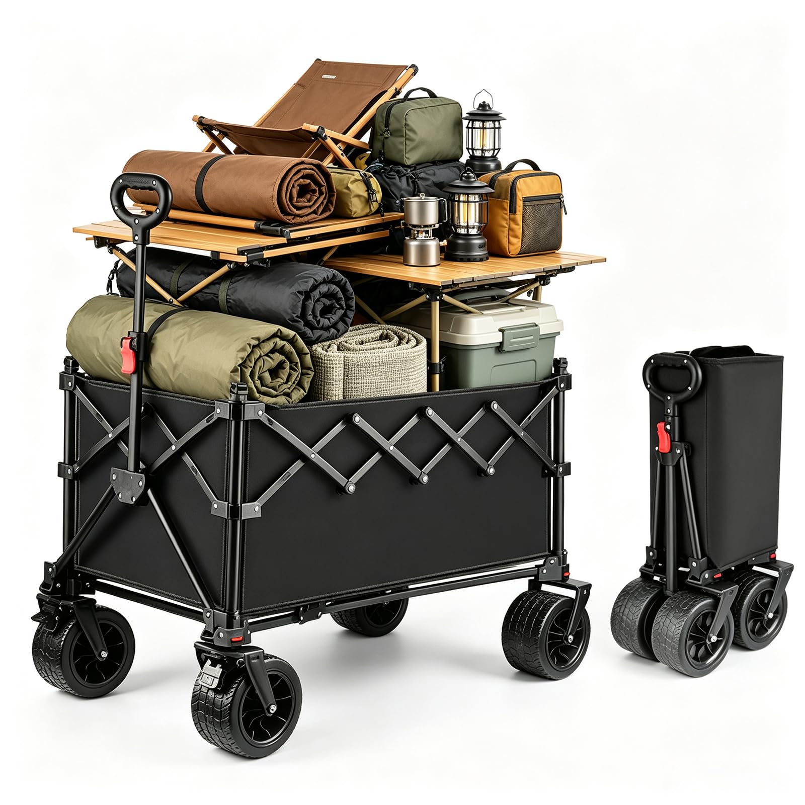Festival Trolley Folding, Heavy Duty Camping Wagon Cart (150L)