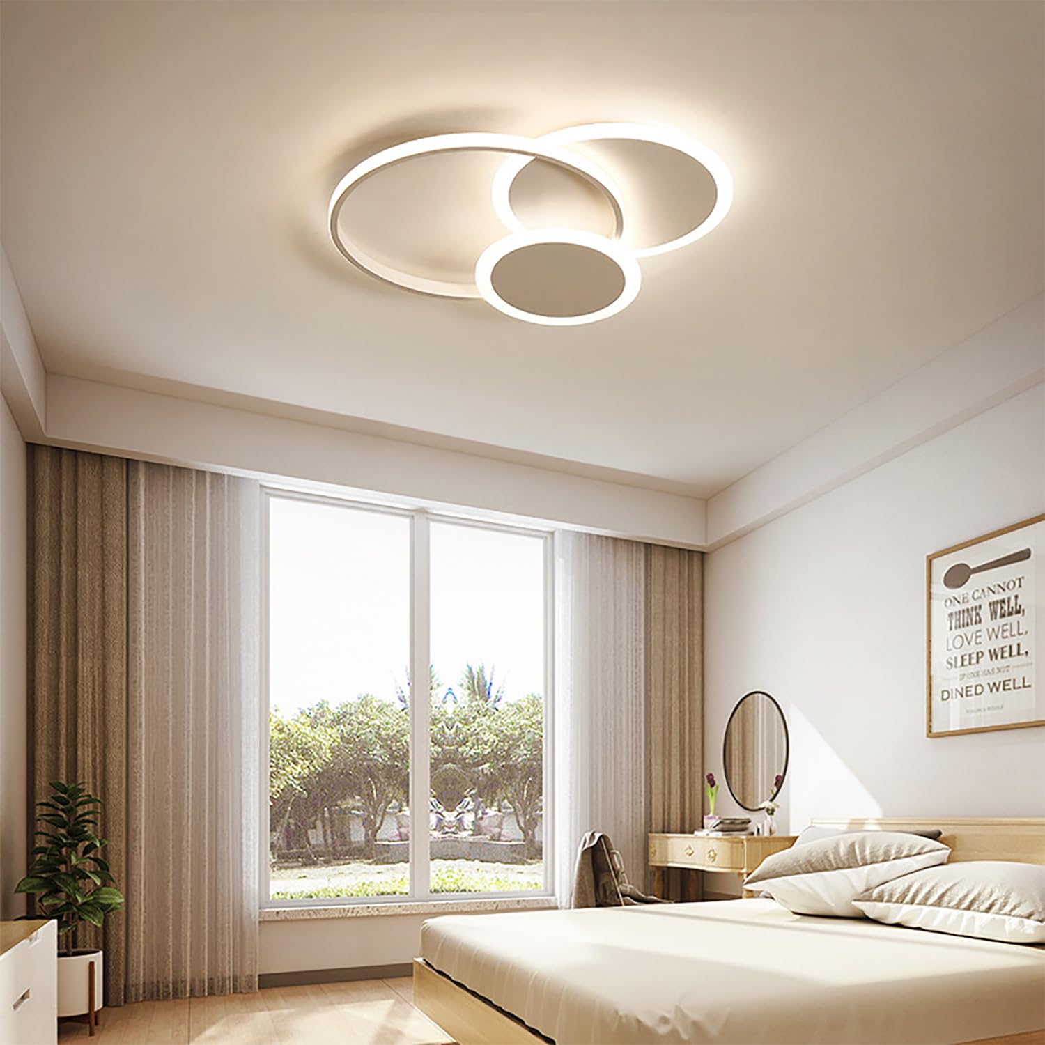 Plafoniera LED Soffitto, 39W Lampada da Soffitto Moderna Rotonda, 52CM Plafoniera Camera da letto Dimmerabile 3000K-6000K, Plafoniera LED per Soggiorno Camera da letto Camera dei Bambini