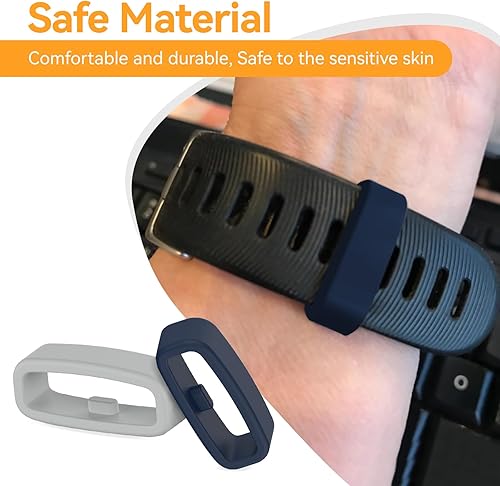 Miniatura 6 de Paquete de 6 anillos de sujeción compatibles con Fitbit Versa 4Versa 3Versa 2VersaSenseSense 2Versa LiteVersa SE, banda de silicona para conectores