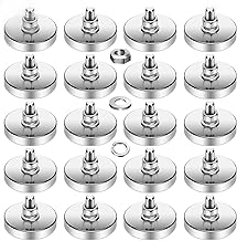 20 Packs Super Strong Neodymium Round Magnet with M8 Male Thread Nuts Bolts 200 lb Corrosion-Resistant Mounting Magnet for Lighting Camera and Other Brackets Outdoor Tools 44mm D