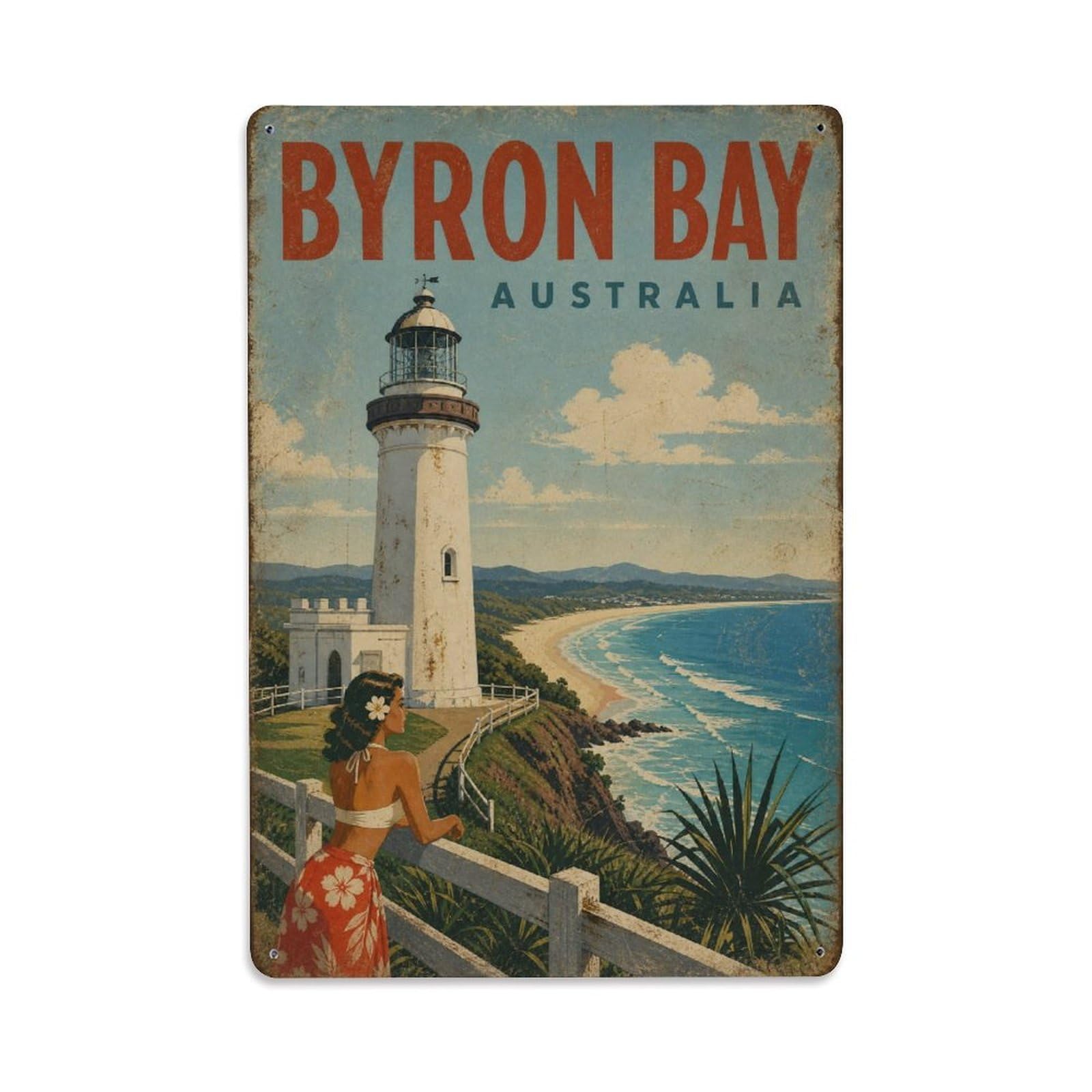 Australia Byron Bay Island Travel Heritage Metal Tin Sign
