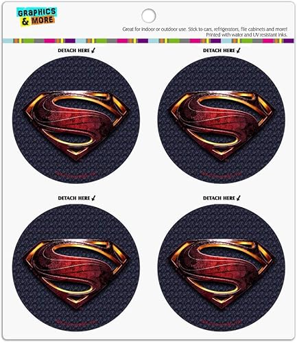 Liga de la Justicia Película Superman Logo Refrigerador Nevera Locker Vinilo Círculo Imán Set
