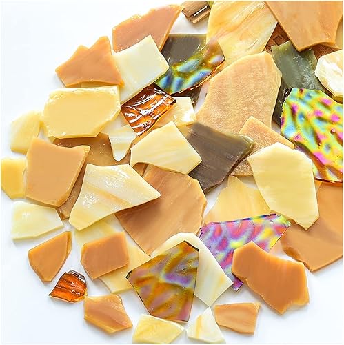 Hojas de mosaico de vidrio teñido mixto de 7 onzas, azulejos de mosaico de vidrio roto grandes para manualidades, suministros de mosaico de pared de