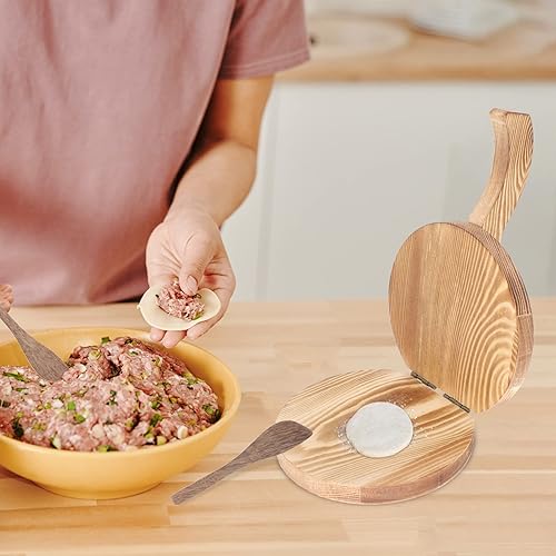 Miniatura 4 de Fabricante de prensa de crepé Máquina de tortilla de madera para hacer albóndigas Máquina para hacer tortillas Herramienta de prensa de masa de