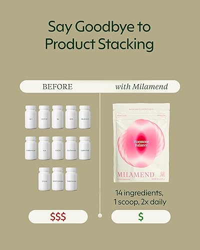 Miniatura 7 de milamend Balance hormonal para mujeres 401 Myo-Inositol D-Chiro Inositol Suplemento + CoQ10, ALA y aminoácidos - Fertilidad, Ovario y Apoyo al Ciclo