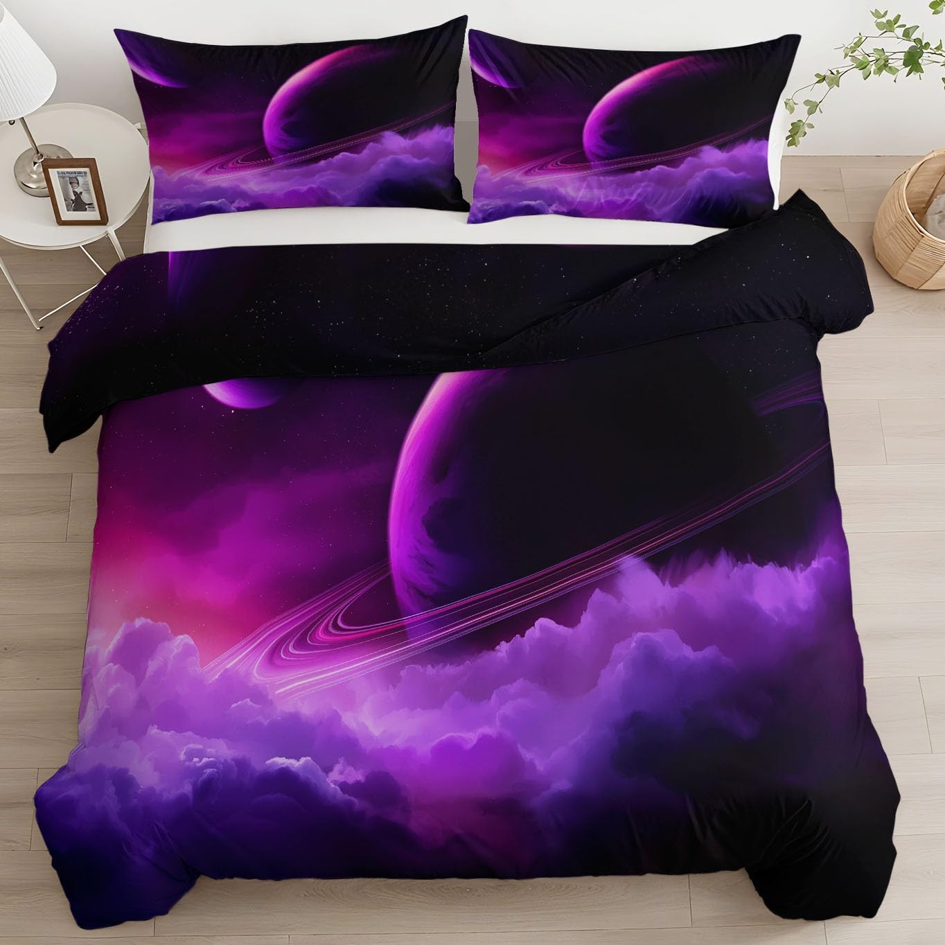 Pościel w stylu fantasy, 155 x 220 cm, dla dzieci, chłopców, nastolatków, na pojedyncze łóżko, poszewka na kołdrę z nadrukiem, z zamkiem błyskawicznym i poszewką na poduszkę 80 x 80 cm