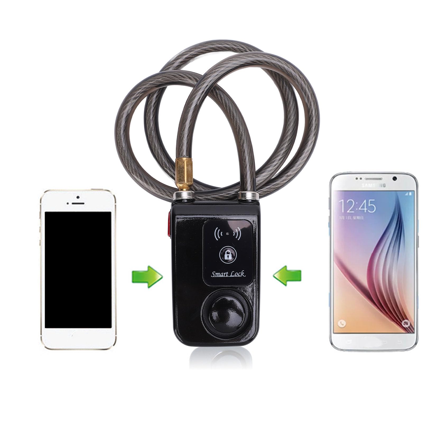 Lucchetto per Bici Bluetooth, Smart Lock Senza Chiave con Controllo APP per Telefono, IP44 Impermeabile, Allarme Superiore a 110 DB, Blocco Antifurto per Moto, Bicicletta,