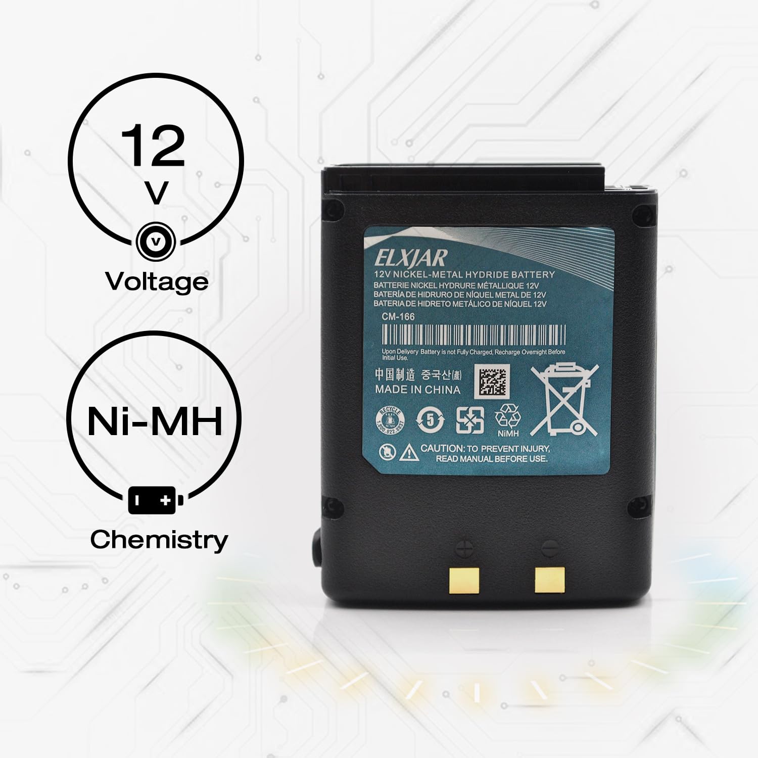 ROWSHEP (2-Pack) 12V 1000mAh Ni-MH Battery Replacement for ICOM IC-A3 IC-A3E IC-A22 IC-A22E Radios CM-166 CM-166S