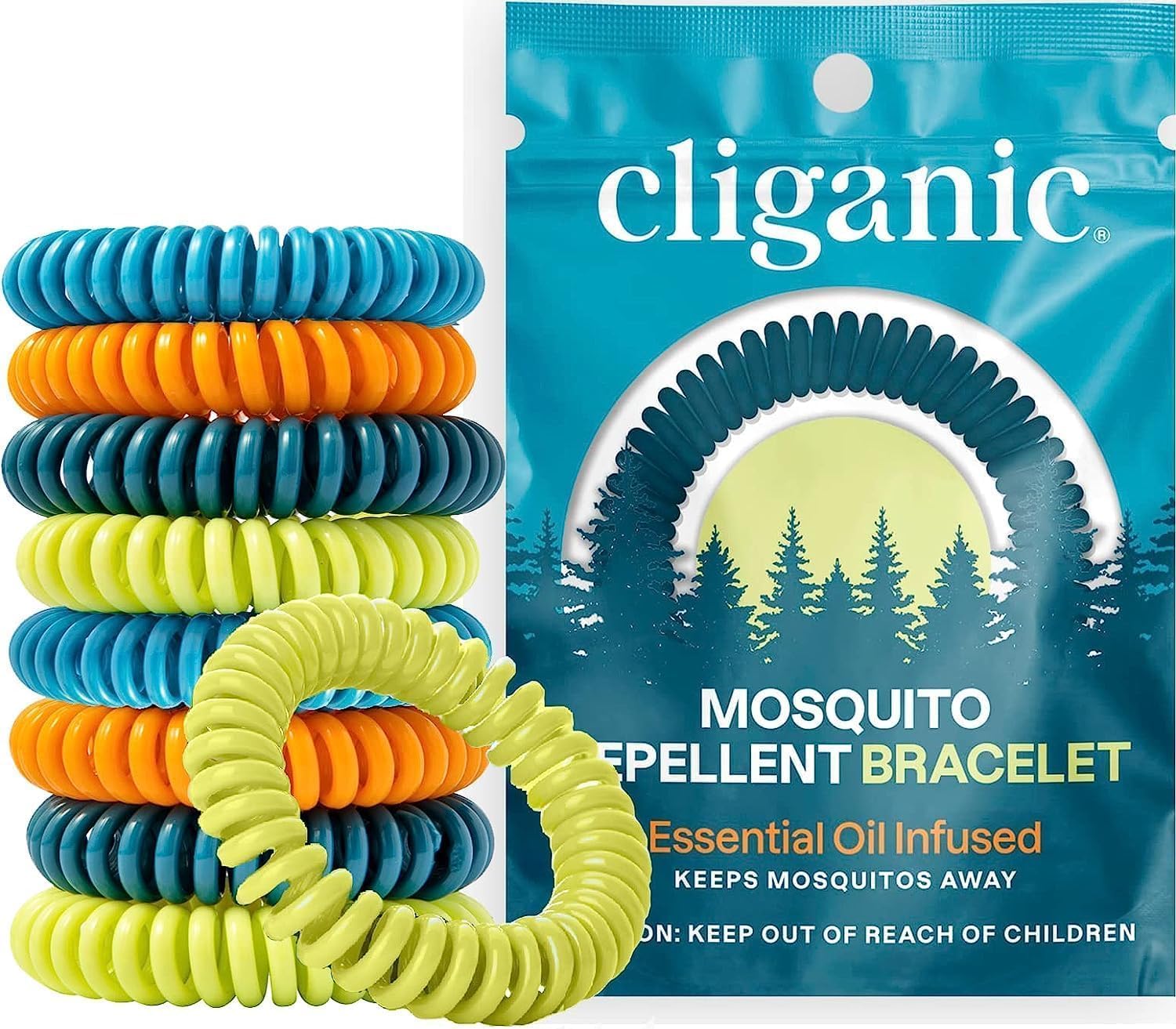 Natural Mosquito Repellent Bracelet 10 Pack Bug Insect Protection for up to 250HRS Deet-Free Band Plants Oil Based Pest Control for Kids