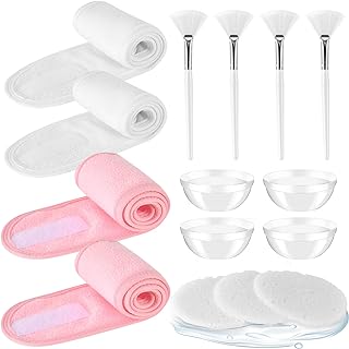 Esthetician Supplies for Facials set 15 Pieces Esthetic Sponges 4 Facial Brushes Esthetician 4 Facial Headbands Esthetician 4 Esthetician Bowls Facial for Facials Esthetician Supplies