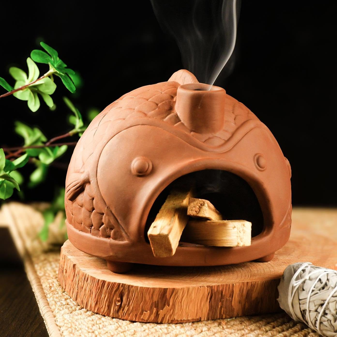 Amazon.com: MOUGIGI Large Fish-Shaped Terracotta Palo Santo Holder