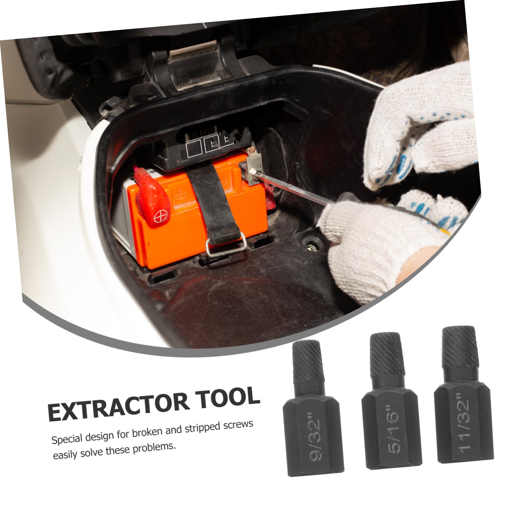 Mipcase Screw Extractor Kit Bolt Remover Stripped Screw Removal Tool Hexagonal Handle Chrome-vanadium Steel 1/8-13/32 Inch 10pc Set