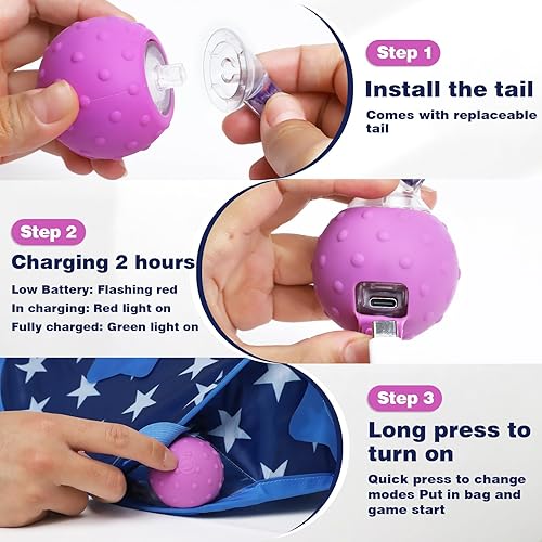 Miniatura 4 de Juguetes interactivos para gatos, para esconderse y buscar, toque para activar, enrollar rápidamente en la bolsa de cría, sonido chirriante de ratón