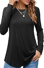 Beluring Women's T-Shirt, Casual, Short-Sleeved/Long-Sleeved Tops, Crew Neck, Long Shirt