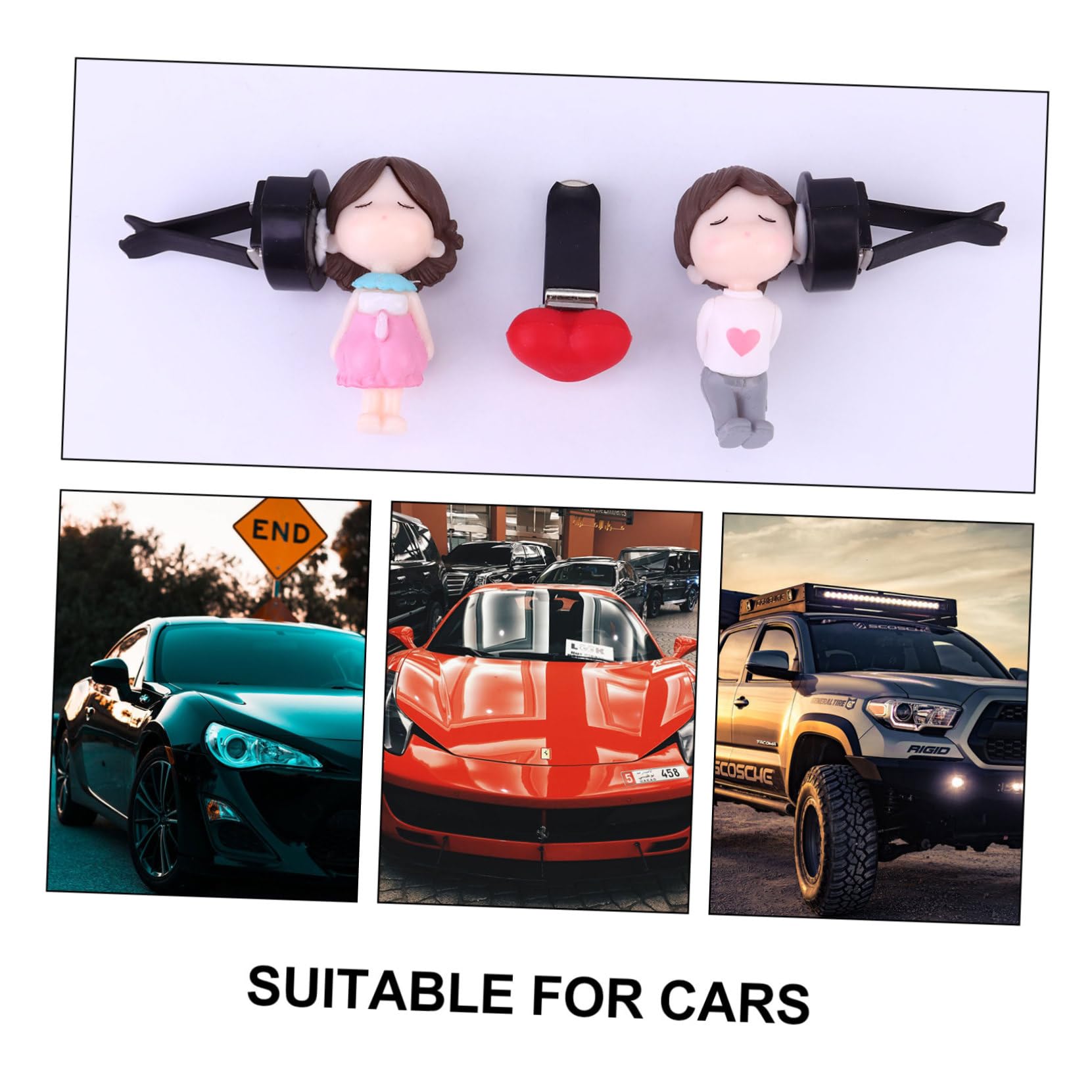 Mobestech 2sets Clip Profumo Auto Forma Cuore Diffusore Per Auto Decorazione Chic e Duratura Adatto Ufficio e Bagno
