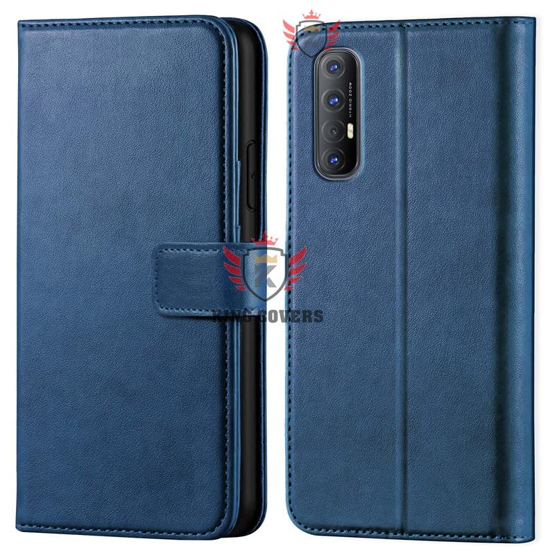 KING COVERS® Shock Proof Flip Case Back Cover for Oppo Reno-3 Pro| Sport (Flexible | Leather Finish | Card Pockets Wallet & Stand | Blue) (B0B187T5WG) Amazon Price History, Amazon Price Tracker