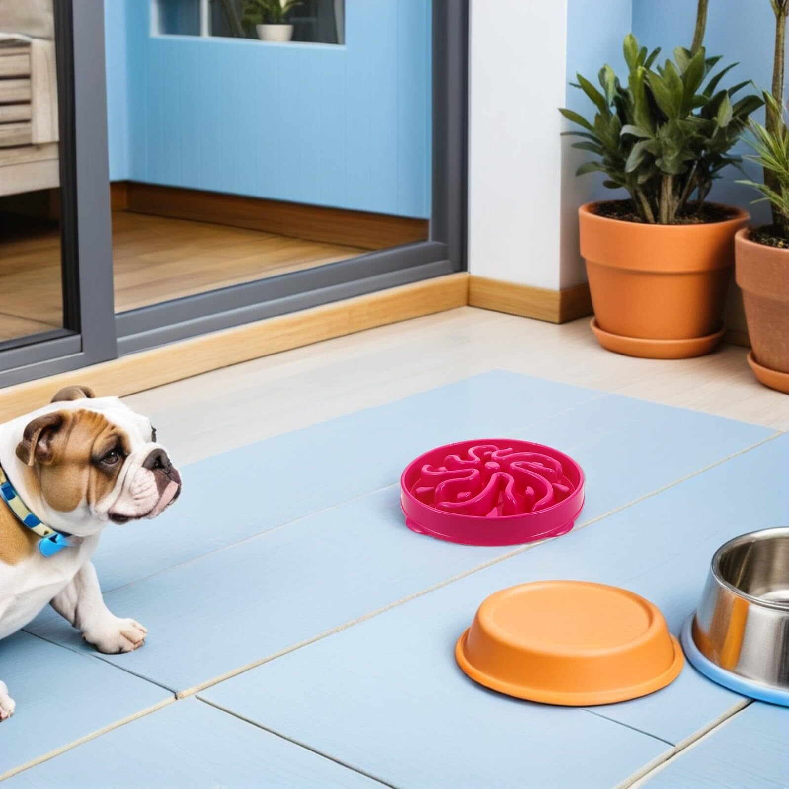 Ciotola Anti-ingozzamento Lenta in Plastica Abs per Cani | Forma a Fiore, Capienza Ampia, per Cuccioli e Cani Adulti, Facile da Pulire e Adatta a Pasti Umidi