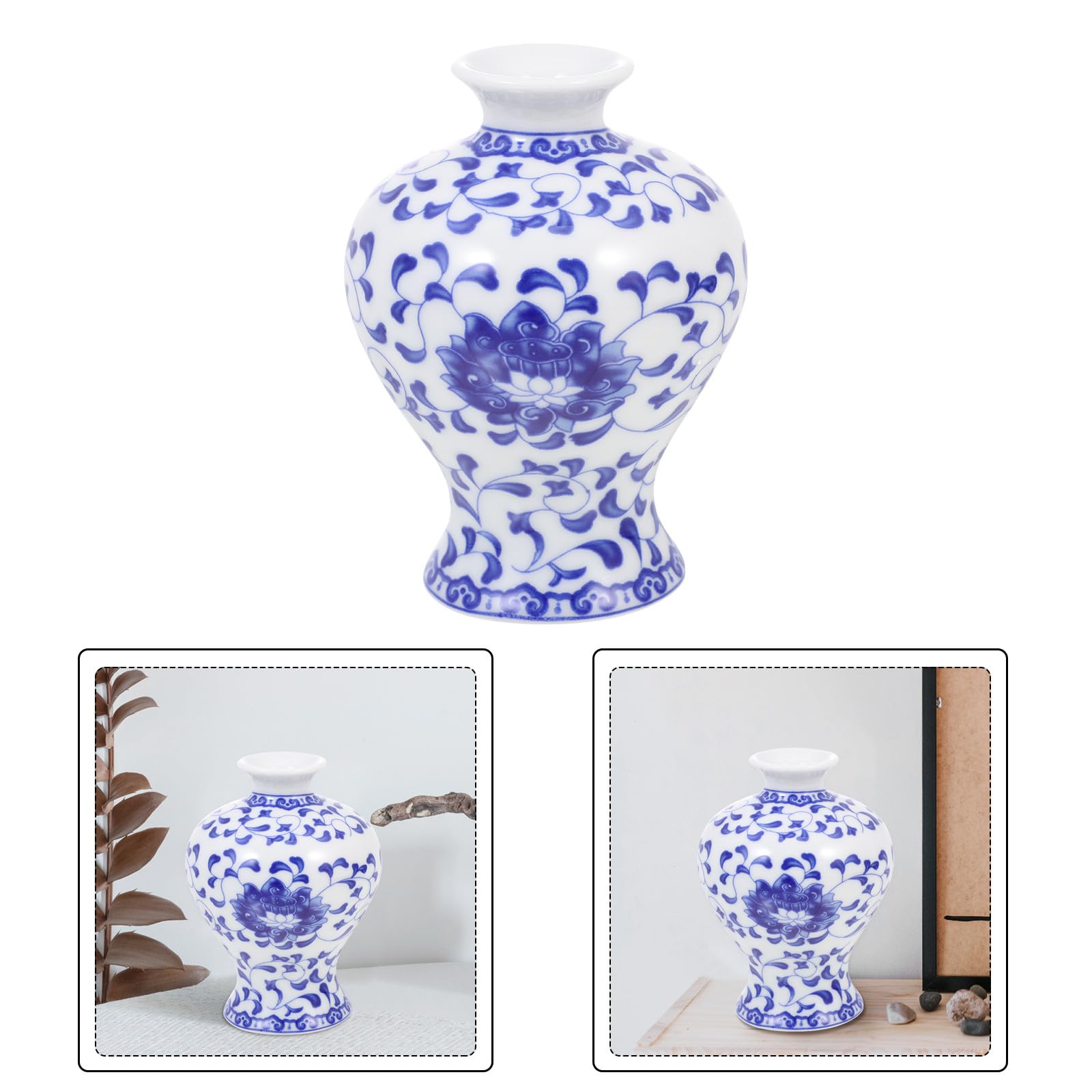 陶器 花瓶 手描き装飾 約80cm Amazon.co.jp: HEATSHAKING 青花陶瓷花瓶 手描き青と白の風