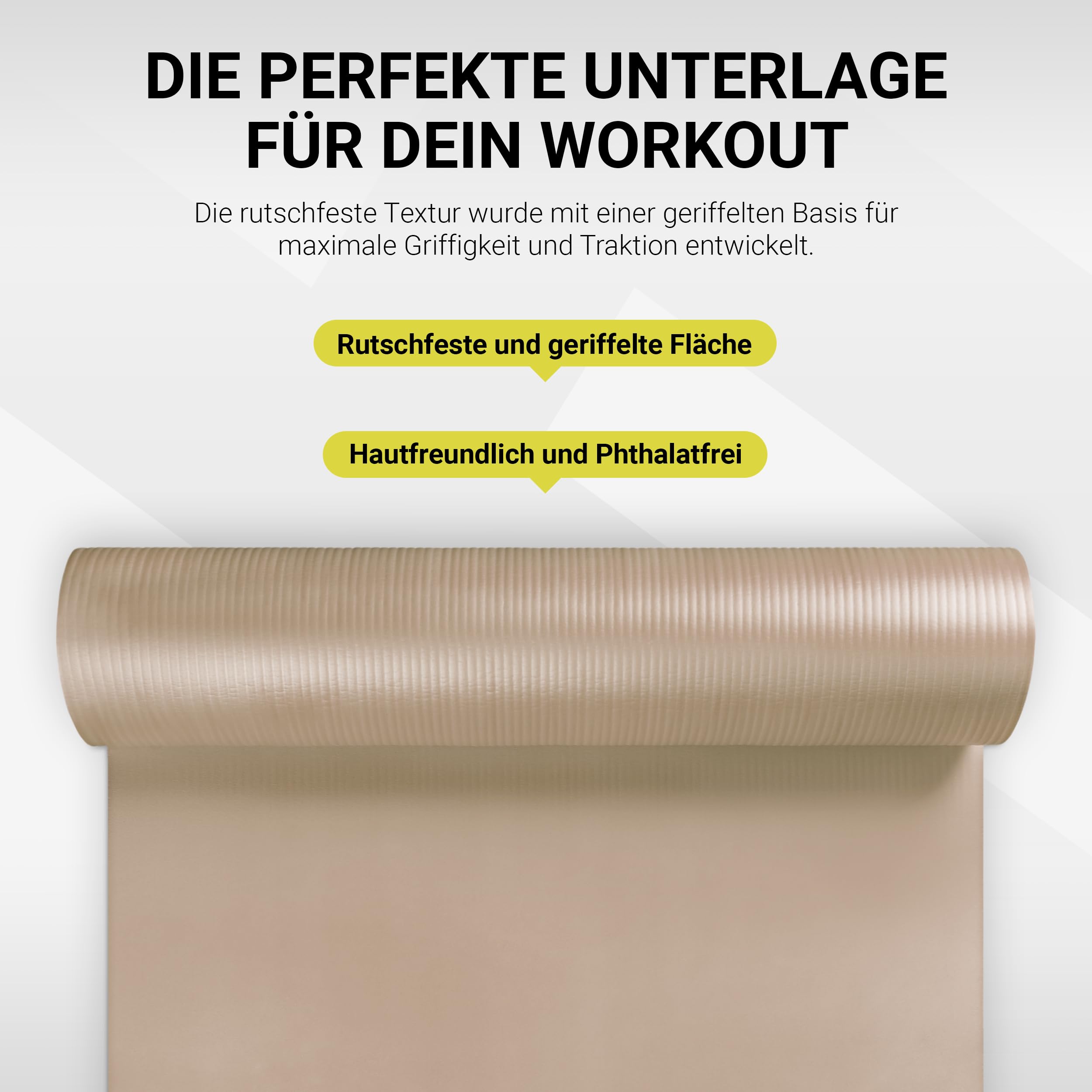 MSPORTS Esterilla de gimnasia Studio 183 x 61 x 1,0 o 1,5 cm, incluye póster de ejercicios y correas de transporte, respetuosa con la piel, sin ftalatos, muy suave